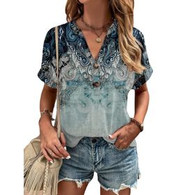 IFIKK GT10 Baskılı Kısa Kollu Kadın T-shirt