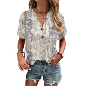 IFIKK GT18 Baskılı Kısa Kollu Kadın T-shirt