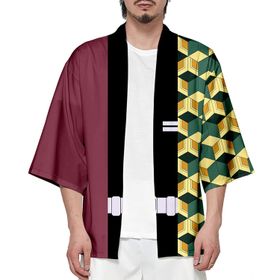 IFIKK Happi Haori Genç Anime 3D Baskılı Şeytan Katili Stil 30 Erkek Ceket