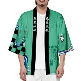 IFIKK Happi Haori Genç Anime 3D Baskılı Şeytan Katili Stil 45 Erkek Ceket