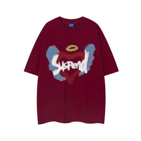 IFIKK SB01 Yuvarlak Yaka Kısa Kollu Rahat Baskılı Kadın T-shirt
