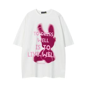 IFIKK SB06 Yuvarlak Yaka Kısa Kollu Rahat Baskılı Kadın T-shirt