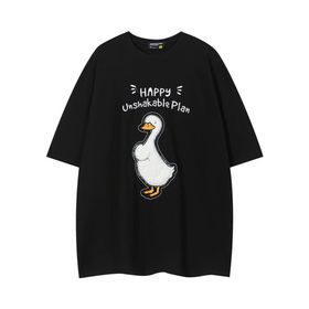 IFIKK SB07 Yuvarlak Yaka Kısa Kollu Rahat Baskılı Kadın T-shirt