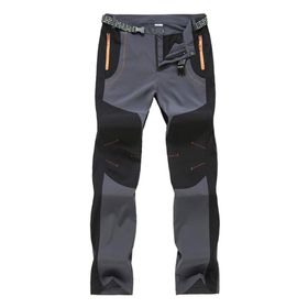 IFIKK Softshell Gri İnce Fermuarlı Açık Kayak Yürüyüş Su Geçirmez Erkek Pantolon