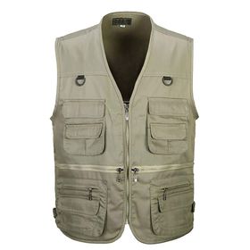 IFIKK Softshell Kahverengi Kolsuz Çok Cepli Erkek Ceket