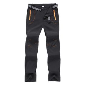 IFIKK Softshell Siyah İnce Fermuarlı Açık Kayak Yürüyüş Su Geçirmez Erkek Pantolon
