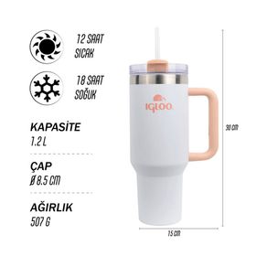 Igloo 205787 Stadler 1.2 lt Beyaz Çelik Mug Termos