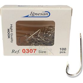İğnesan 0307 Serisi Nikel Çapraz 100'lü Paket No:5 Olta İğnesi