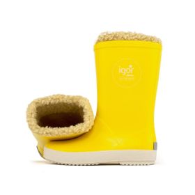 İgor W10207 Splash Nautico Kürklü Sarı Unisex Çocuk Yağmur Çizmesi