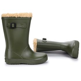 İgor W10260 Splash Euri Borreguito Unisex Çocuk Su Geçirmez Haki Yağmur Kar Çizmesi