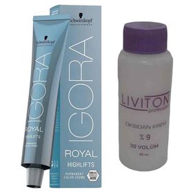 Igora Royal 10.0 Ultra Sarı Tüp ve Liviton Mini 30 Volume Oksidan Saç Bakım Seti