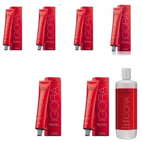 Igora Royal 4-68 Kahve-Çikolata Kızıl 6 Adet Saç Boyası + 1 lt Oksidan