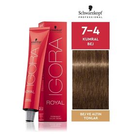 Igora Royal 7-4 Kumral-Bej 6 Adet Saç Boyası+ 1 lt Oksidan