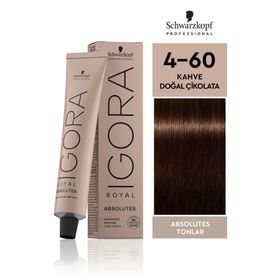 Igora Royal Absolute Tonlar 4-60 Kahve Doğal Çikolata 60 ml Saç Boyası