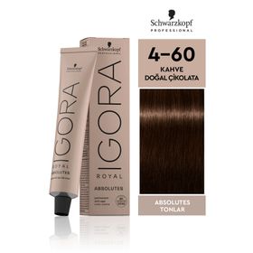 Igora Royal Absolute Tonlar 4-60 Kahve Doğal Çikolata 60 ml Saç Boyası