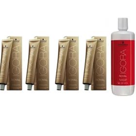 Igora Royal Absolutes 9-60 Sarı-Doğal Çikolata x4 Saç Boyası + 1 L Oksidan
