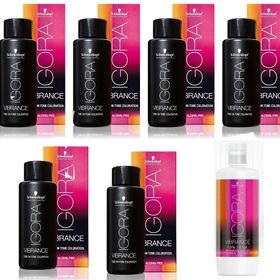 Igora Vibrance 6-63 Koyu Kumral Çikolata Mat 6 Adet Saç Boyası + 1 lt Oksidan