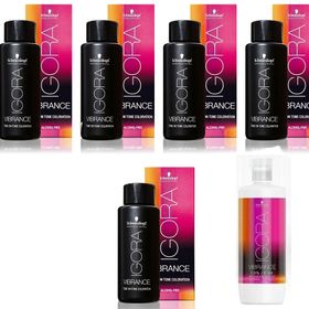 Igora Vibrance 7-65 Kumral Çikolata Altın 5 Adet Saç Boyası + 1 lt Oksidan