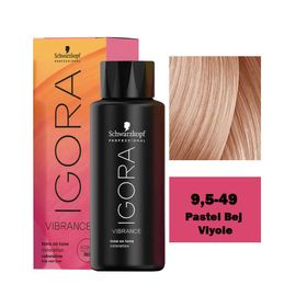 Igora Vibrance 9.5-49 Bej Viyole Tonlayıcı 5 Adet Saç Boyası+1 lt Oksidan