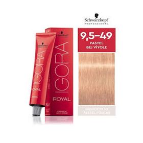 Igora Vibrance 9.5-49 Bej Viyole Tonlayıcı 8 Adet Saç Boyası+1 lt Oksidan