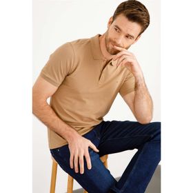 İGS Modernfit Dar Kalıp Polo Yaka Siyah Erkek T-Shirt
