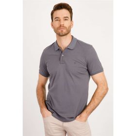 İGS Modernfit Dar Kalıp Polo Yaka Siyah Erkek T-Shirt