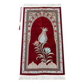 İhvan Osmanlı Kemer Mihraplı Lale Motifli Şönil Bordo Seccade