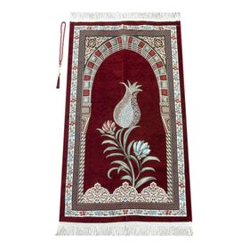 İhvan Osmanlı Kemer Mihraplı Lale Motifli Şönil Bordo Seccade