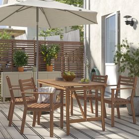 IKEA 09529110 Askholmen Koyu Kahverengi Yemek Masası Set