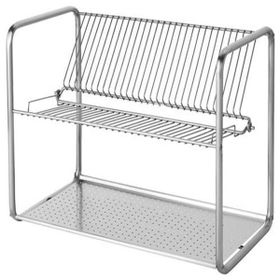 IKEA 2 Katlı Paslanmaz Çelik Bulaşıklık 27x50 cm Metal Bulaşık Sepeti