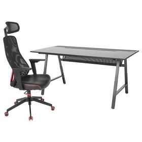 IKEA 39440772 Siyah Utespelare Matchspel Siyah Oyuncu Masası ve Sandalyesi