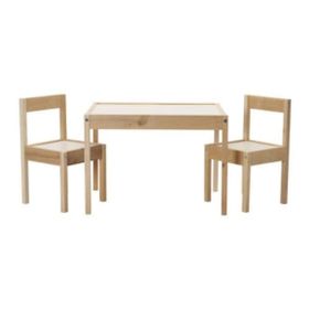 IKEA 501.784.11 Beyaz Çam Latt Çocuk Masa Sandalye Seti