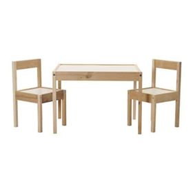 IKEA 501.784.11 Beyaz Çam Latt Çocuk Masa Sandalye Seti
