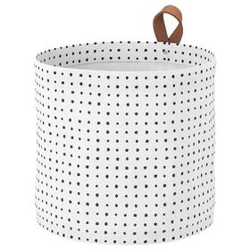 IKEA 60363578 Plumsa Siyah Beyaz Çamaşır Sepeti