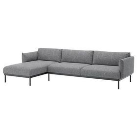 IKEA 69418067 Applaryd Lejde Gri-Siyah 3'lü Kanepe ve Uzanma Koltuğu