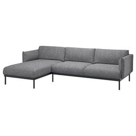 IKEA 69418067 Applaryd Lejde Gri-Siyah 3'lü Kanepe ve Uzanma Koltuğu