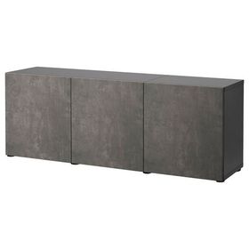 IKEA 79325001 Besta Venge Koyu Gri Taş Görünümlü Dolap Kombinasyonu