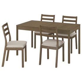 IKEA 79596827 Meşe Kaplama Açık Bej Yemek Masası Takımı