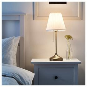 IKEA Arstid Beyaz-Pirinç Rengi 55 cm Abajur