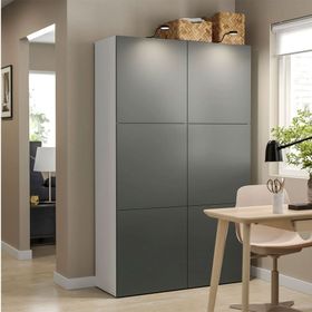 IKEA Besta 09575507 Beyaz-Koyu Gri Dolap