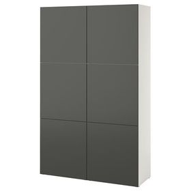IKEA Besta 09575507 Beyaz-Koyu Gri Dolap