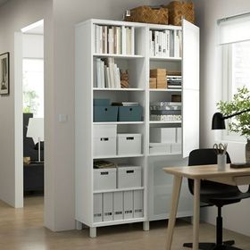 IKEA BESTA 120x42x202 cm Beyaz Kapaklı Kitaplık