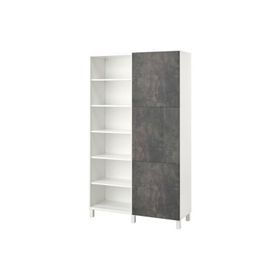 IKEA BESTA 120x42x202 cm Beyaz Taş Görünüm Kapaklı Kitaplık