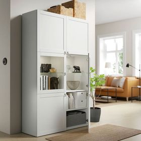 IKEA Besta 19059439 Beyaz-Şeffaf Cam Dolap