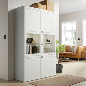 IKEA Besta 19059439 Beyaz-Şeffaf Cam Dolap