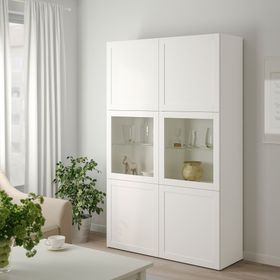 IKEA Besta 19059439 Beyaz-Şeffaf Cam Dolap