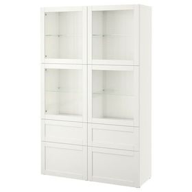 IKEA Besta 19196002 Beyaz-Şeffaf Cam Dolap