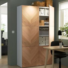 IKEA Besta 19421661 Beyaz Meşe Dolap