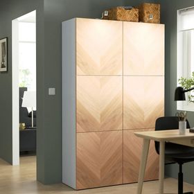 IKEA Besta 19421661 Beyaz Meşe Dolap