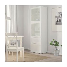 IKEA Besta 29300871 Beyaz-Şeffaf Cam Dolap